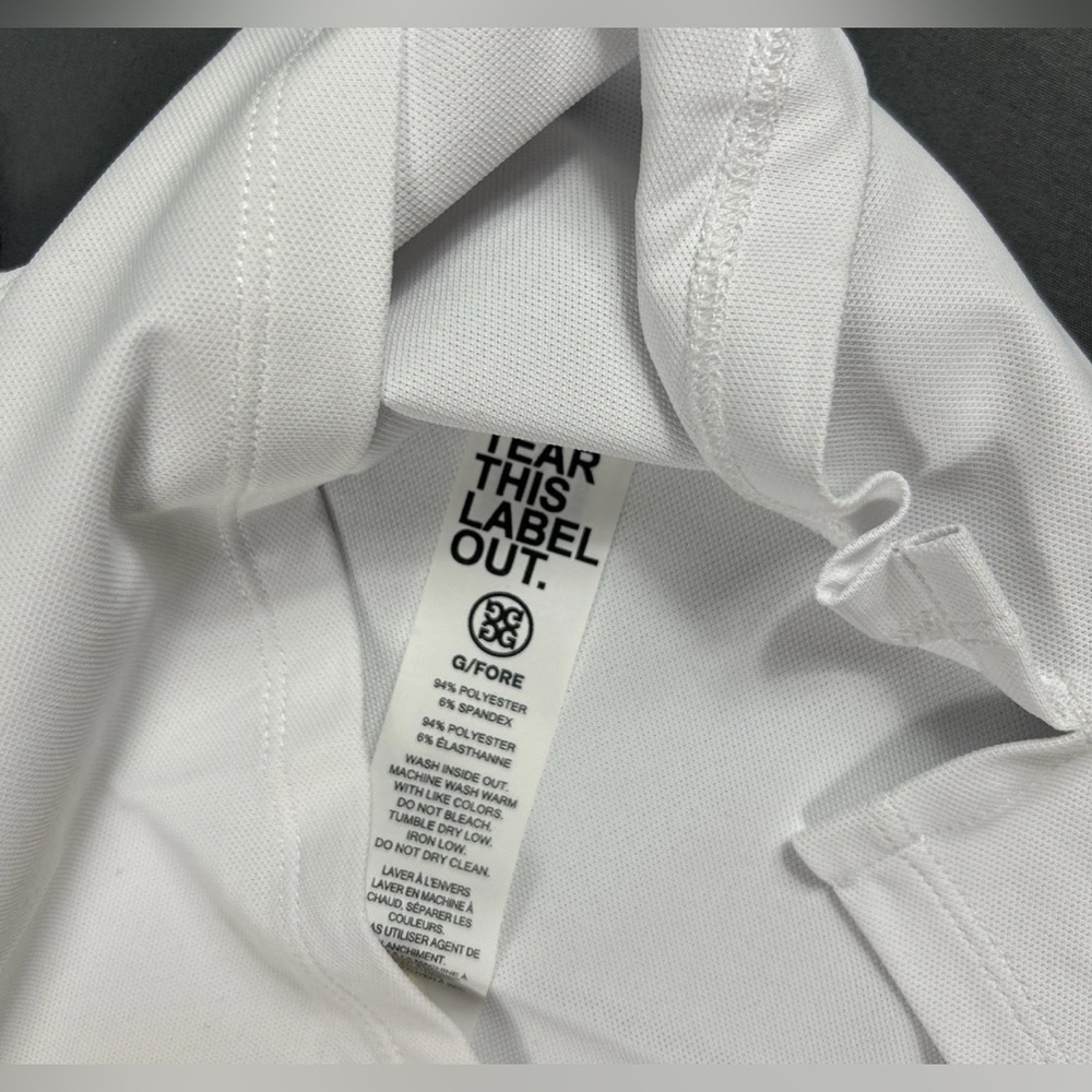 G/FORE Womens Golf Shirt Polo Pique Tech Sleeveless Medium White Polyester - Picture 4 of 5